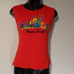 Vintage Peace Frogs tank top